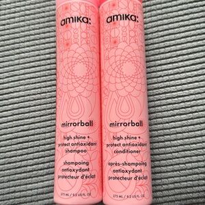 amika mirrorball high shine + protect antioxidant shampoo AND conditioner